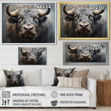 Brown Buffalo Whispering Whiskers Pointillism - Buffalo Canvas Wall Art