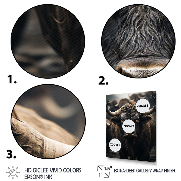 Brown Buffalo Whispers Of The - Buffalo Canvas Wall Art