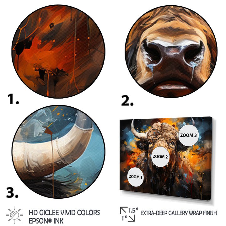 Buffalo Majestic Bison Collage - Brown Bison Wall Art