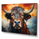 Buffalo Majestic Bison Geometric - Brown Bison Wall Art