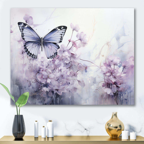 Purple Butterfly Enchanted Flight I - Animals Canvas Wall Art