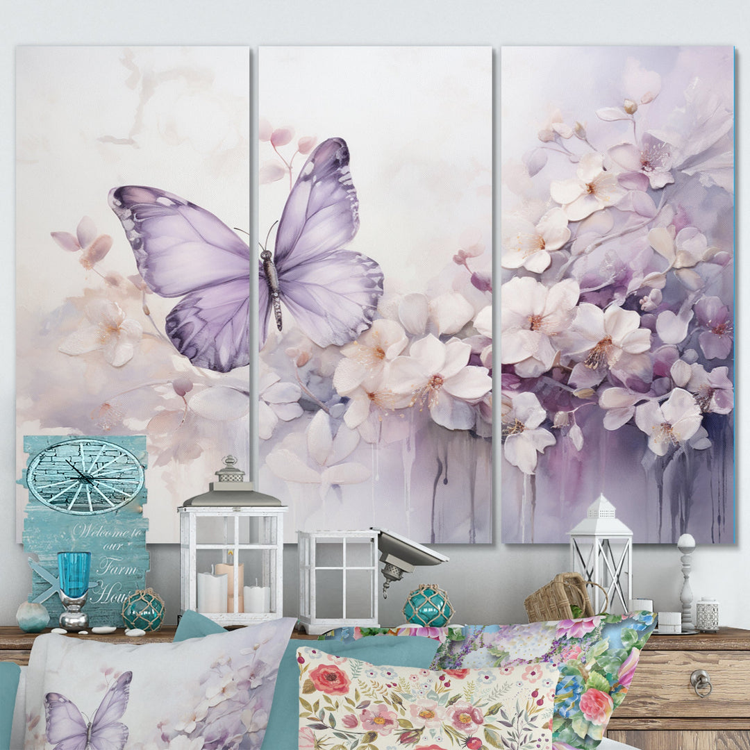 Purple Butterfly Enchanted Flight II - Multi-Panels