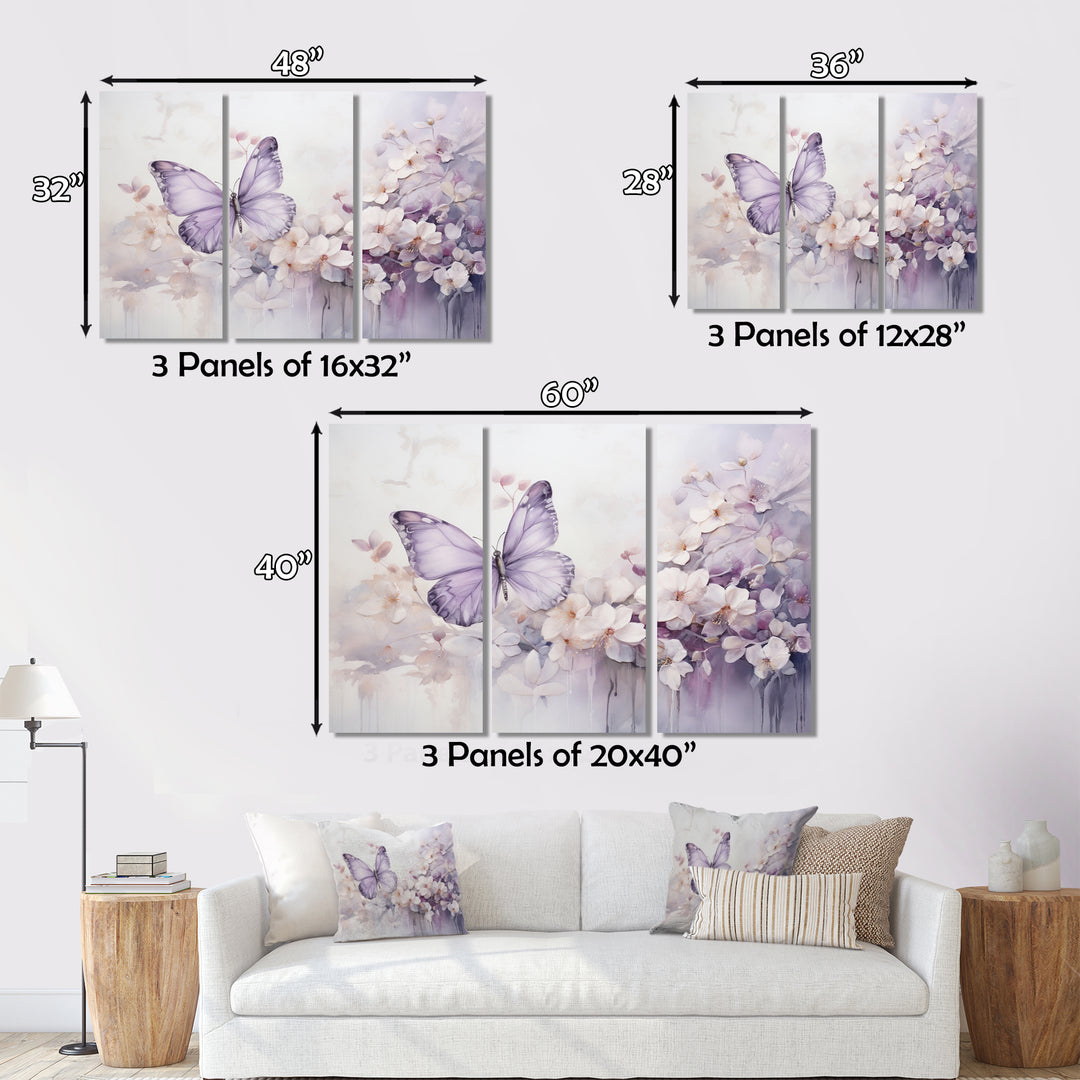 Purple Butterfly Enchanted Flight II - Multi-Panels