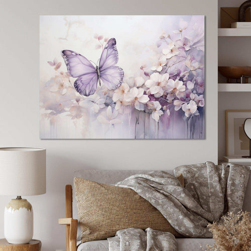 Purple Butterfly Enchanted Flight II - Animals Canvas Wall Art