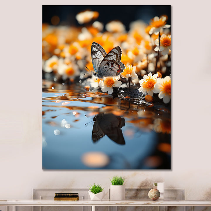 Orange Butterfly Floating Wonder - Butterfly Wall Art Prints