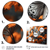 Coral Black Butterfly Fluttering Grace - Coral Butterfly Wall Art