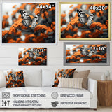 Coral Black Butterfly Fluttering Grace - Coral Butterfly Wall Art