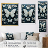 White Black Butterfly Fluttering Wings Butterflies - Butterfly Framed Canvas Art