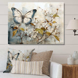 Beige Butterfly Glimpse Of Serendipity - Animals Canvas Wall Art