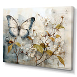 Beige Butterfly Glimpse Of Serendipity - Animals Canvas Wall Art