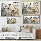 Beige Butterfly Glimpse Of Serendipity - Animals Canvas Wall Art