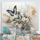 Blue White Butterfly Glimpse Of Serendipity - Animals Canvas Wall Art