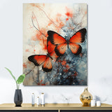 Orange Teal Butterfly Symphony Of Wings - Butterfly Large Canvas Wall Art