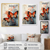 Orange Teal Butterfly Symphony Of Wings - Butterfly Large Canvas Wall Art