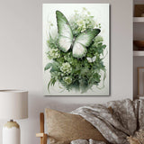 Green Butterfly Whirling Beauty - Animals Canvas Wall Art