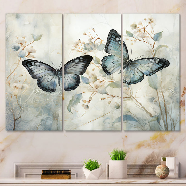 Blue Beige Butterfly Wings Of Serenity - Multi-Panels