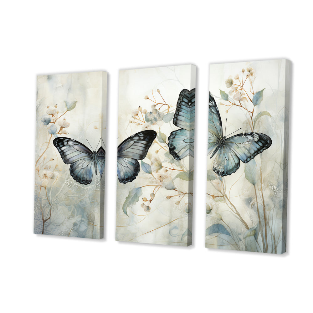 Blue Beige Butterfly Wings Of Serenity - Multi-Panels