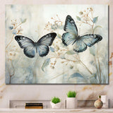 Blue Beige Butterfly Wings Of Serenity - Animals Canvas Wall Art