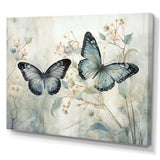 Blue Beige Butterfly Wings Of Serenity - Animals Canvas Wall Art