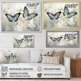 Blue Beige Butterfly Wings Of Serenity - Animals Canvas Wall Art