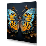 Teal Yellow Butterfly Animal - Butterfly Living Room Wall Art