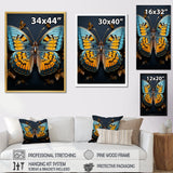 Teal Yellow Butterfly Animal - Butterfly Living Room Wall Art