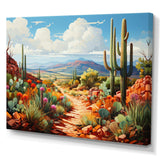 Coral Green Cactus Desert Guardian Organ - Floral Canvas Wall Art