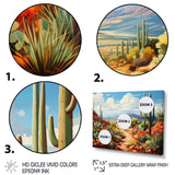 Coral Green Cactus Desert Guardian Organ - Floral Canvas Wall Art