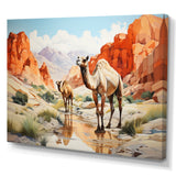 Camel Desert Wanderer Geometric - Green Camel Wall Art