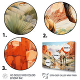 Camel Desert Wanderer Geometric - Green Camel Wall Art