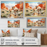 Camel Desert Wanderer Geometric - Green Camel Wall Art