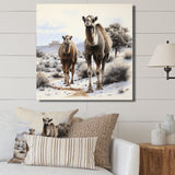 Camel Silent Strength Pointillism - Camel Living Room Wall Art