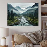 Canada Misty Mountains - Landscapes Canvas Wall Art