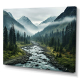 Canada Misty Mountains - Landscapes Canvas Wall Art