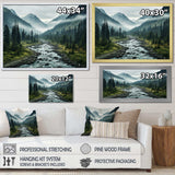 Canada Misty Mountains - Landscapes Canvas Wall Art