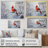 Canada Red Cardinal Bird Winter Wonderland IV - Landscapes Canvas Wall Art