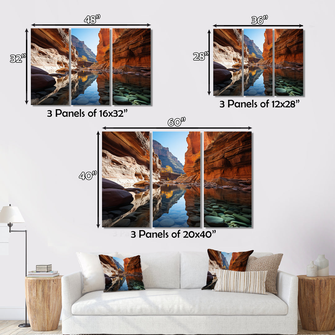 Canyon Enchantment River - Canvas Multipanels Set of 3