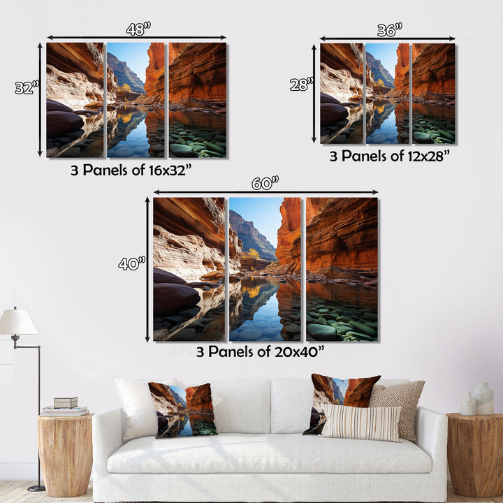 Canyon Enchantment River - Canvas Multipanels Set of 3