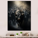Cattle Harmony In Monochrome - Black Cattle Wall Art