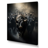 Cattle Harmony In Monochrome - Black Cattle Wall Art
