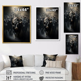 Cattle Harmony In Monochrome - Black Cattle Wall Art