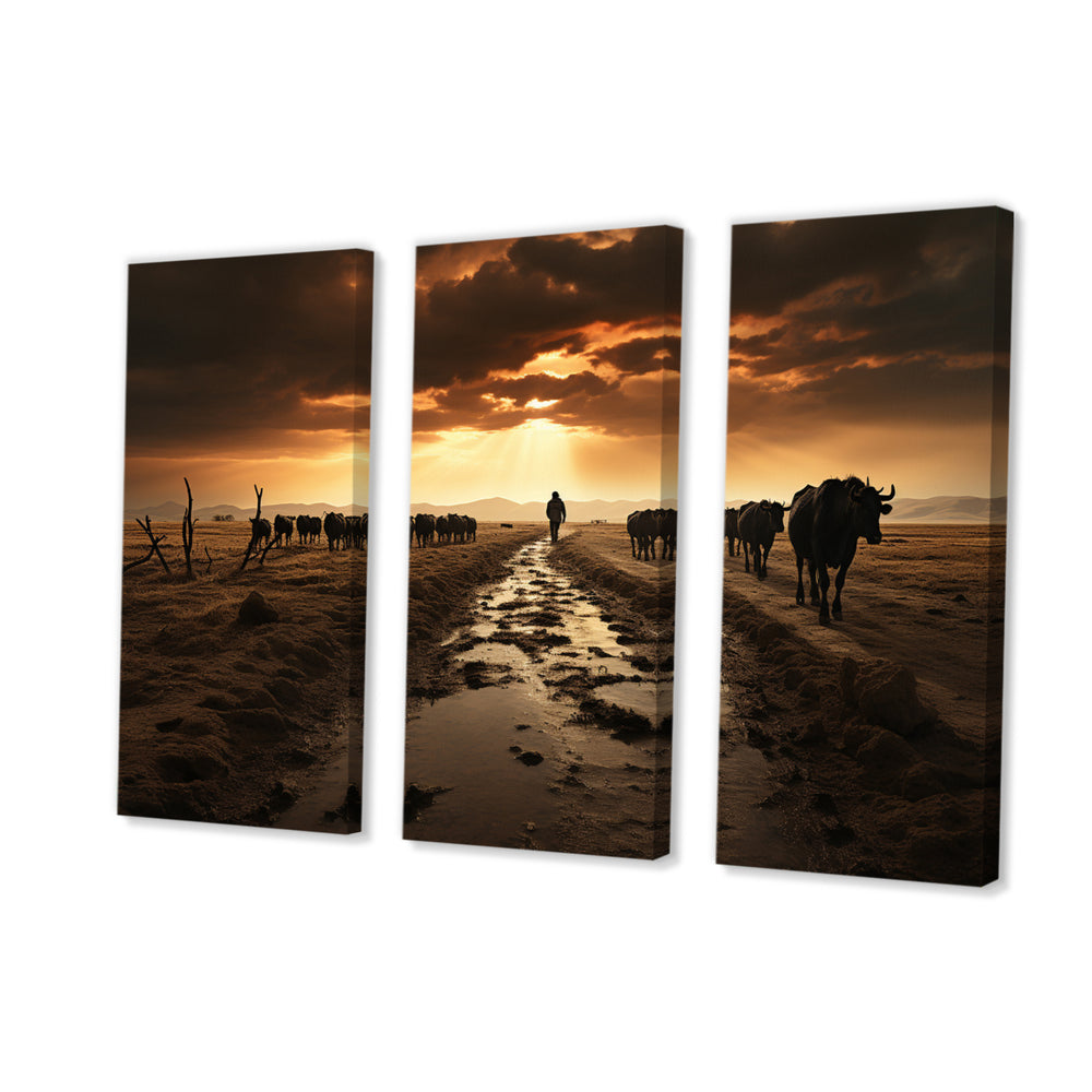 Cattle Silent Horizon I - Multi-Panels