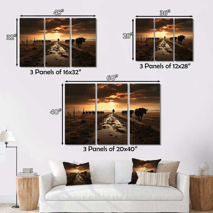 Cattle Silent Horizon I - Multi-Panels