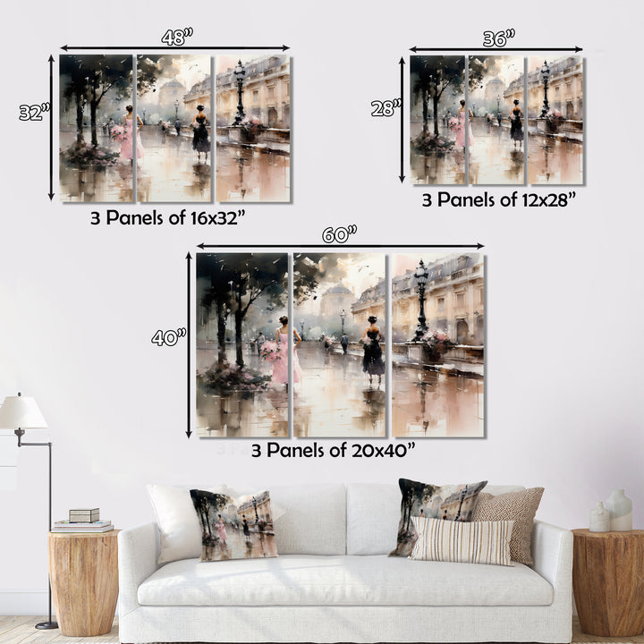 Fashion Impressionist Elegance I - Split Panel Canvas Art