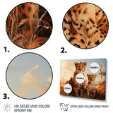 Cheetah Family In Africa - Orange Cheetah Wall Art