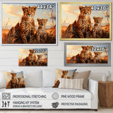 Cheetah Family In Africa - Orange Cheetah Wall Art