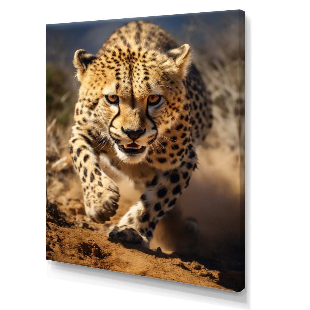 Dangerous Cheetah Portrait - Beige Cheetah Wall Art