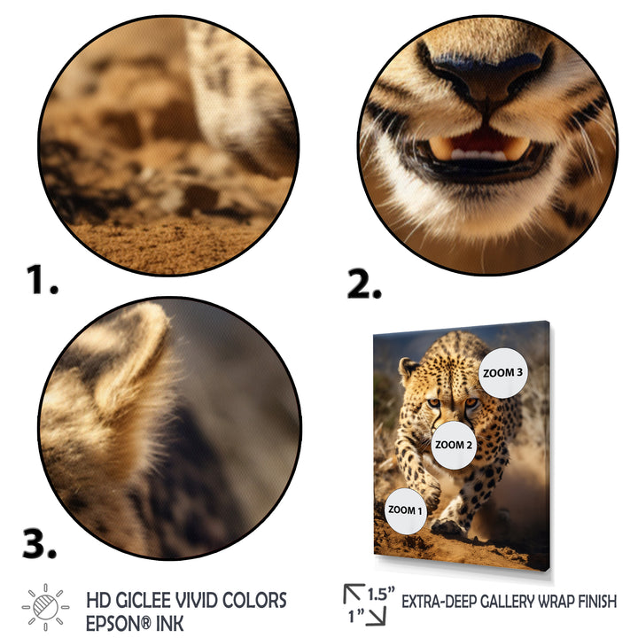 Dangerous Cheetah Portrait - Beige Cheetah Wall Art