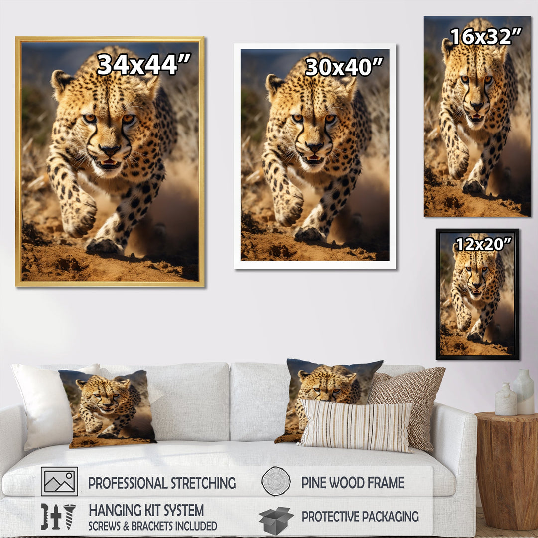 Dangerous Cheetah Portrait - Beige Cheetah Wall Art