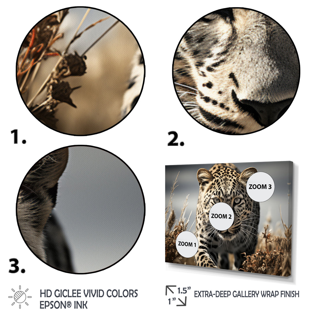 Sleek Cheetah Portrait - Cheetah Framed Canvas Art